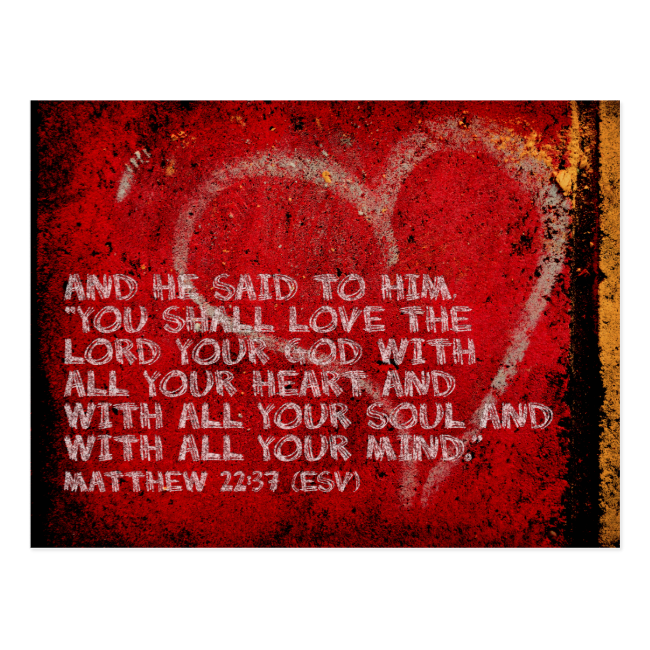 Surrendering All Matthew 22:37 Scripture Photo Art Post Card