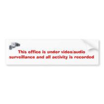 surveillance-video_1959_1809956, This office is... bumper stickers