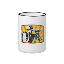 Surveyor Engineer Theodolite Total Station Retro Mug