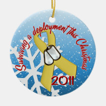 Surviving Deployment 2011 Yellow Ribbon Ornaments