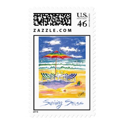 Surviving-Stress postage stamp by ormsbyeditions