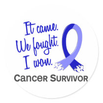Survivor 11 Rectal Cancer Round Stickers