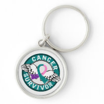 Survivor 14 Thyroid Cancer Keychain