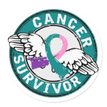 Survivor 14 Thyroid Cancer Round Stickers