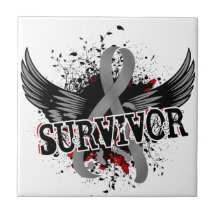 Survivor 16 Brain Tumor Ceramic Tiles