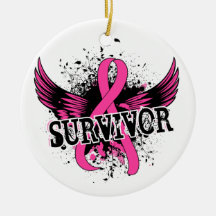 Survivor 16 Breast Cancer Christmas Ornament