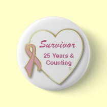 Survivor 25 years and Counting buttons