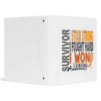Survivor 4 Leukemia 3 Ring Binders