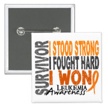 Survivor 4 Leukemia Pinback Buttons