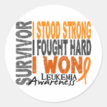 Survivor 4 Leukemia Round Stickers