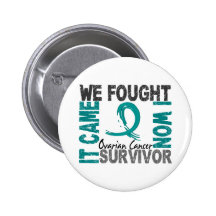 Survivor 5 Ovarian Cancer Button
