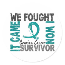 Survivor 5 Ovarian Cancer Round Stickers