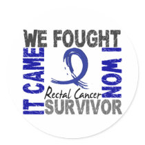 Survivor 5 Rectal Cancer Round Sticker