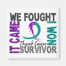 Survivor 5 Thyroid Cancer Fridge Magnet
