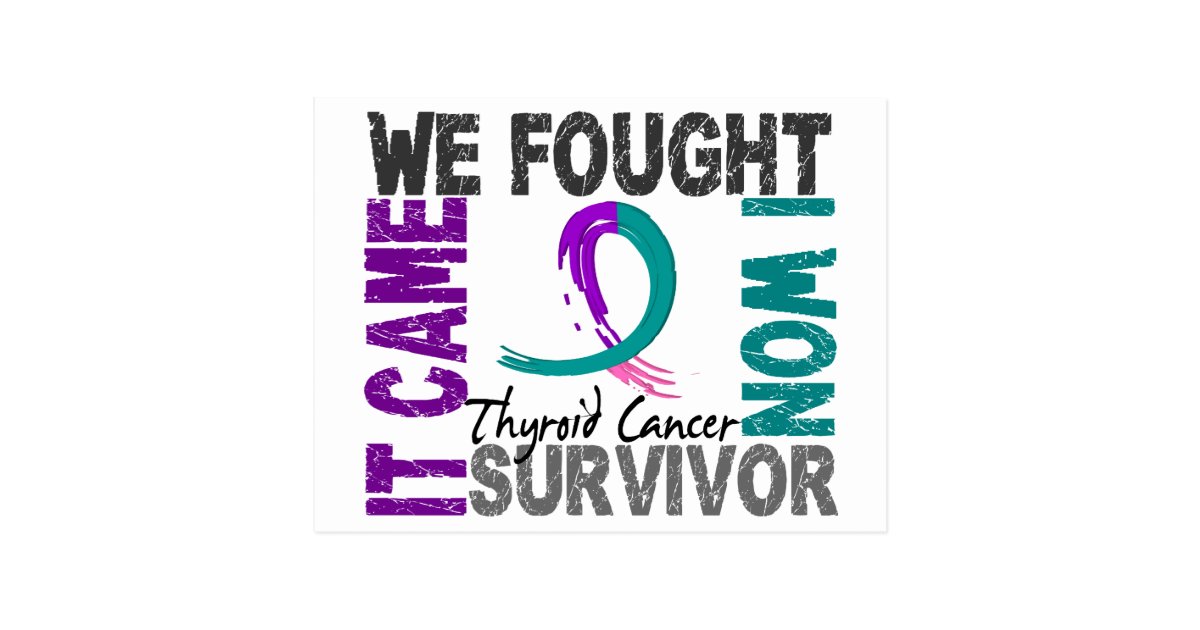 Survivor 5 Thyroid Cancer Postcard Zazzle