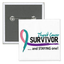 Survivor 8 Thyroid Cancer Pinback Button
