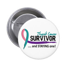 Survivor 8 Thyroid Cancer Pinback Button