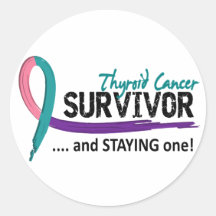 Survivor 8 Thyroid Cancer Round Sticker