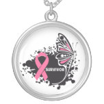 Survivor Abstract Butterfly Breast Cancer necklaces