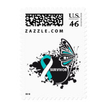 Survivor Abstract Butterfly Cervical Cancer Stamp