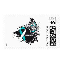 Survivor Abstract Butterfly Cervical Cancer Postage Stamps