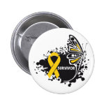 Survivor Abstract Butterfly Childhood Cancer buttons