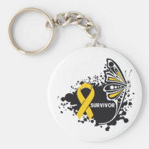 Survivor Abstract Butterfly Childhood Cancer Keychains