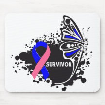 Survivor Abstract Butterfly Male Breast Cancer Mousepad