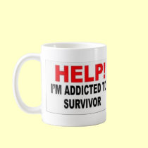 SURVIVOR ADDICT mugs