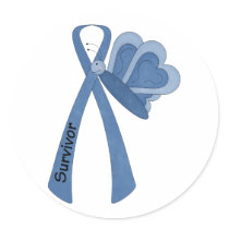 Survivor- Blue Awareness Round Sticker