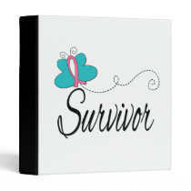 Survivor Butterfly Ribbon Hereditary Breast Cancer Vinyl Binder