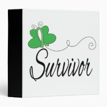 Survivor Butterfly Ribbon Kidney Cancer 3 Ring Binder