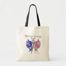 Survivor Celtic Butterfly - Male Breast Cancer Tote Bags