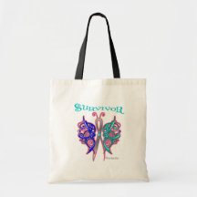 Survivor Celtic Butterfly - Thyroid Cancer Canvas Bags