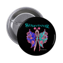 Survivor Celtic Butterfly - Thyroid Cancer Button