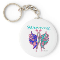 Survivor Celtic Butterfly - Thyroid Cancer Key Chain