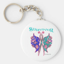 Survivor Celtic Butterfly - Thyroid Cancer Key Chain