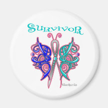 Survivor Celtic Butterfly - Thyroid Cancer Magnet