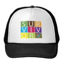 SURVIVOR Colourful Tiles Thyroid Cancer Hat