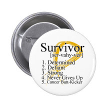 Survivor Definition - Appendix Cancer Pinback Button