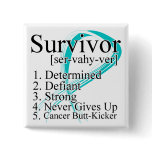 Survivor Definition - Cervical Cancer Pinback Button