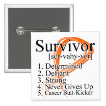 Survivor Definition - Kidney Cancer (Orange) Buttons