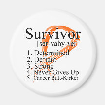 Survivor Definition - Kidney Cancer (Orange) Refrigerator Magnets