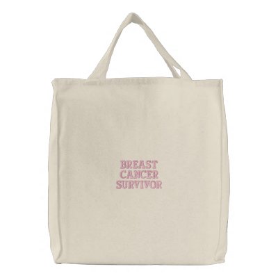 Breast Cancer Survivor Embroidered Tote Bag