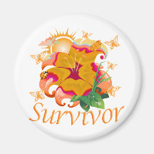 Survivor flower orange fridge magnet