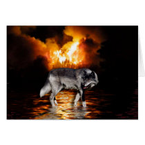 "Survivor" Grey Wolf Gifts cards by HANDPRINTS "Survivor" Grey Wolf Gifts cards