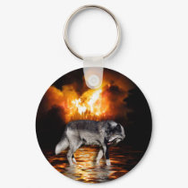 "Survivor" Grey Wolf Gifts keychains by HANDPRINTS "Survivor" Grey Wolf Gifts keychains