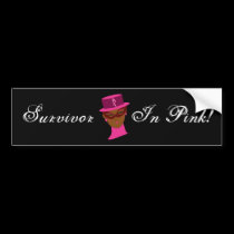 Survivor In Pink Breast Cancer Awareness Ribbon bumper stickers by Yve_13 Survivor In Pink Breast Cancer Awareness Ribbon bumper stickers