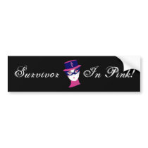 Survivor In Pink Breast Cancer Awareness Ribbon I bumper stickers by Yve_13 Survivor In Pink Breast Cancer Awareness Ribbon I bumper stickers