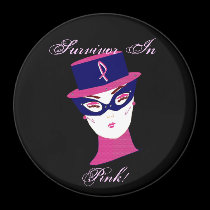 Survivor In Pink Cancer Awareness magnets by Yve_13 Survivor In Pink Cancer Awareness magnets